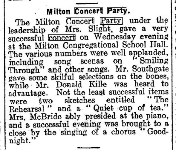 Friday 25 March 1927 milton